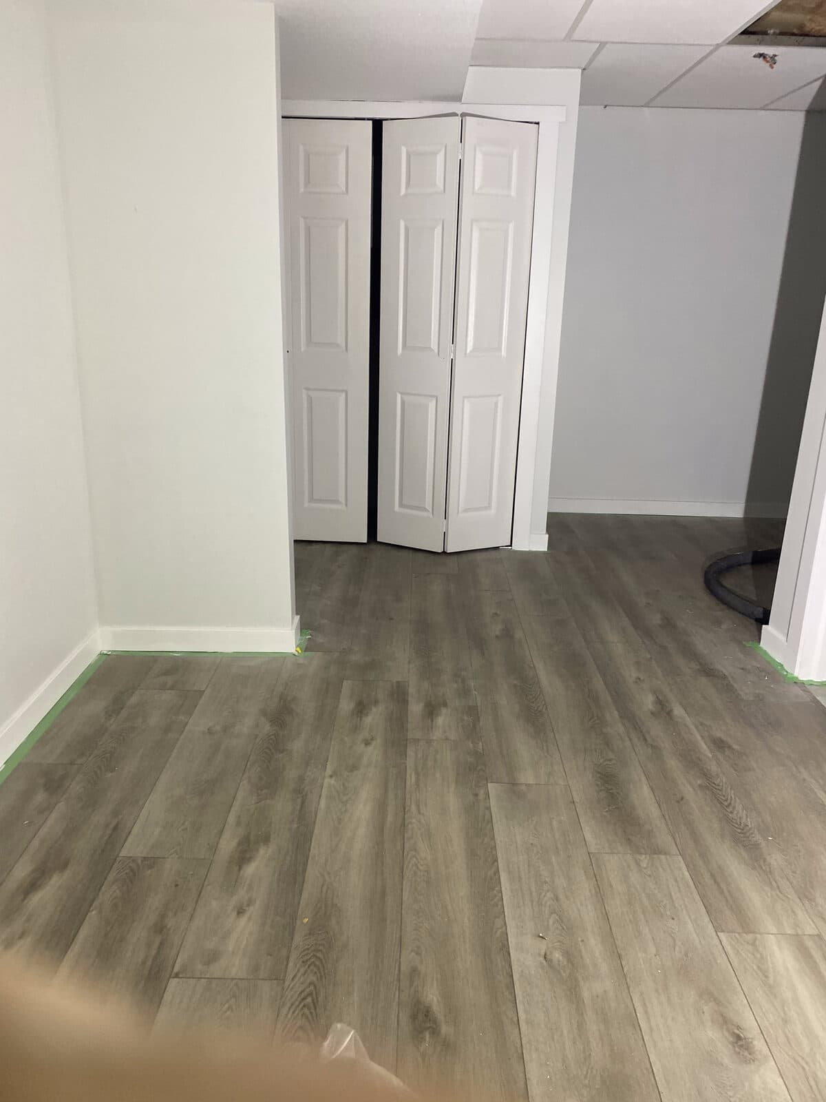 Basement bedroom with closet — JFK Surfaces project in Central Alberta
