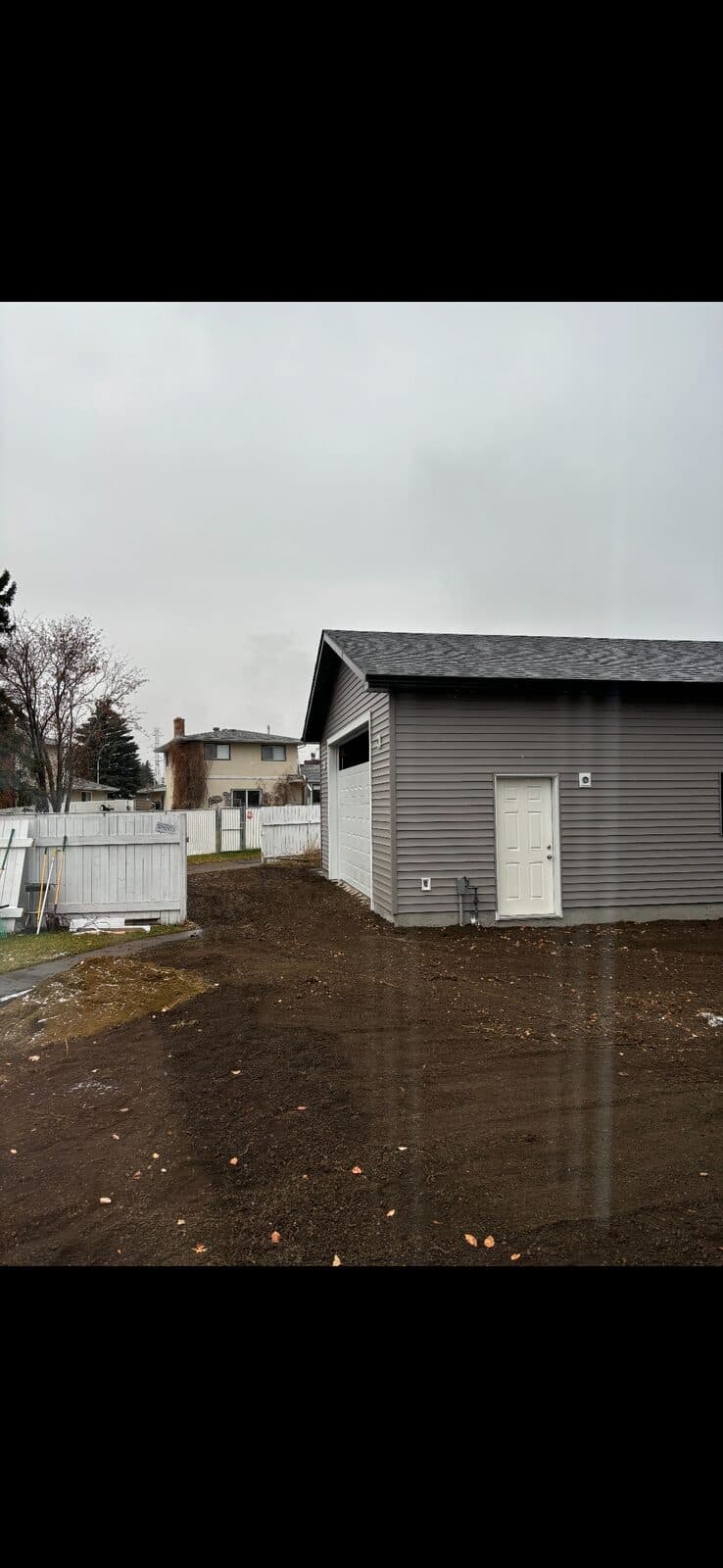 Detached garage — rear elevation — JFK Surfaces project in Central Alberta